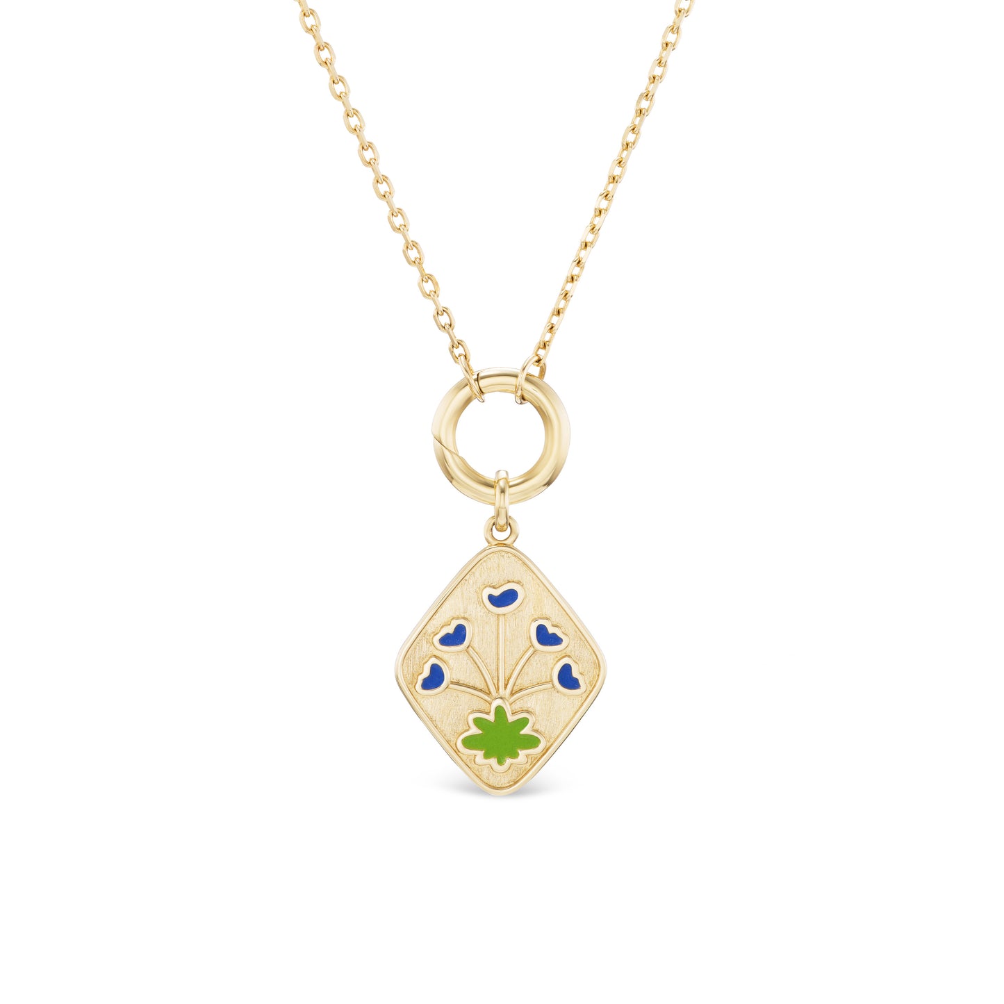 St. Delphinium Medallion Pendant Necklace