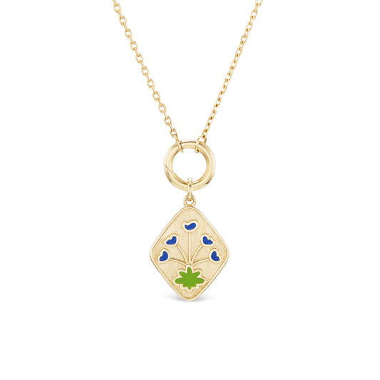St. Delphinium Medallion Pendant Necklace